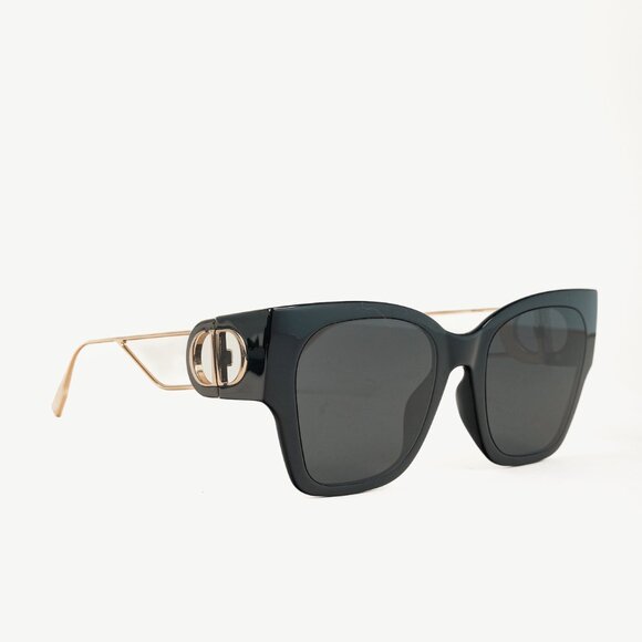Christian Dior 30Montaigne 1 Black & Gold-Tone Square Sunglasses - Picture 1 of 11